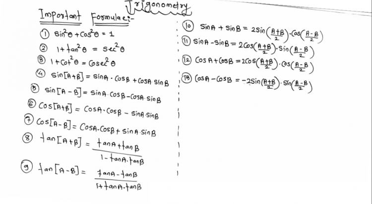 Complete Trigonometry Formulae for IIT-JEE Mains & Advanced PDF
