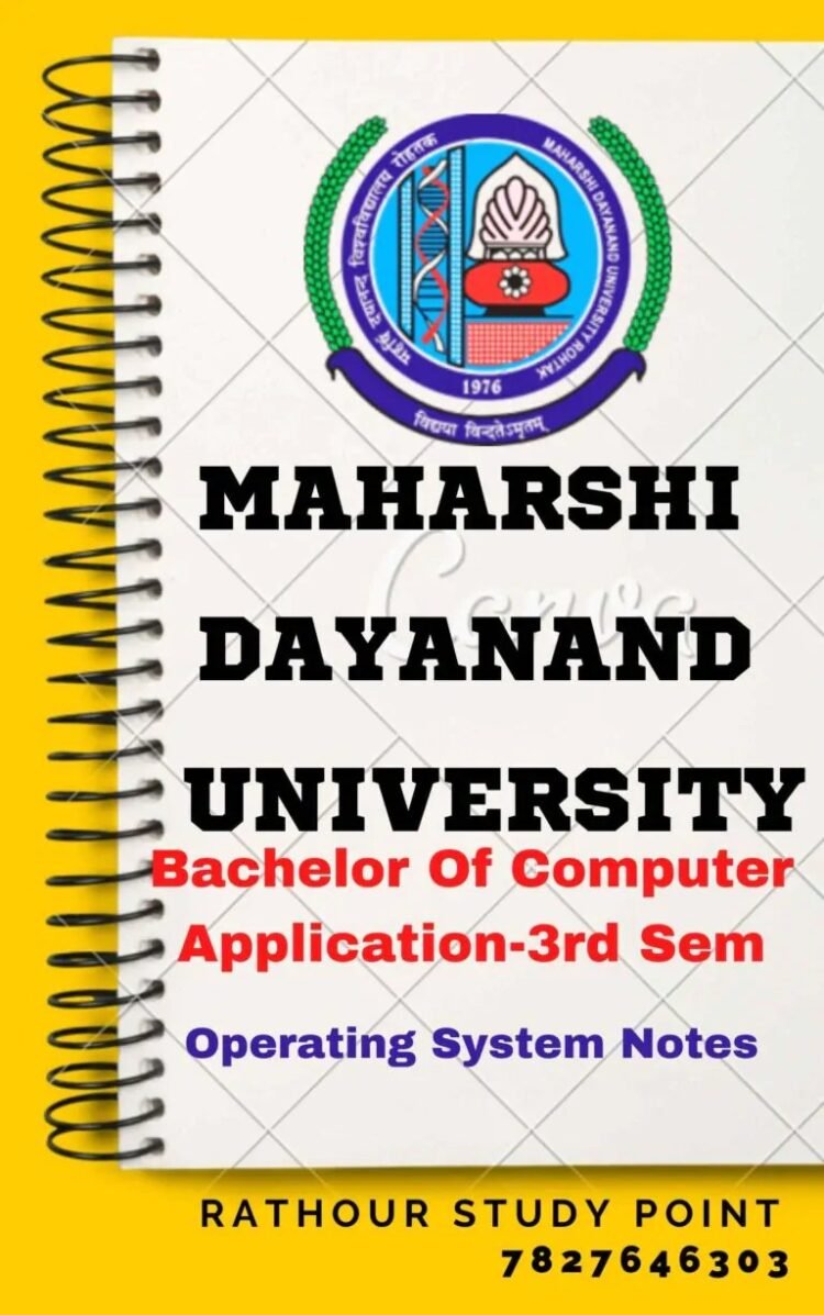 BCA 3rd Semester Operating System Notes PDF – Complete Printable Notes