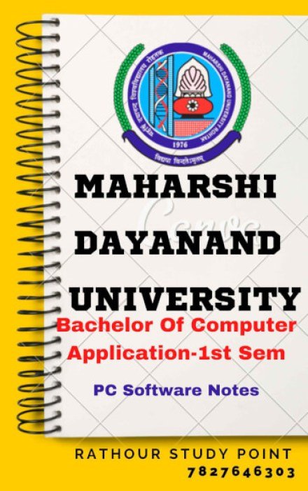 BCA 1st Semester PC Software Notes PDF – Complete Printable Notes
