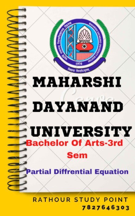 Partial Differential Equation Notes for BA Third Semester in English | Complete Printable Notes