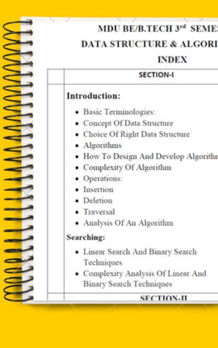 B.E/B. Tech 3rd Semester Data Structure and Algorithms Notes PDF – Complete Printable Notes