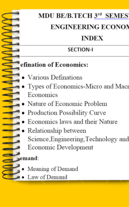 B.E/B.Tech 3rd Semester Engineering Economics Notes PDF – Complete Printable Notes