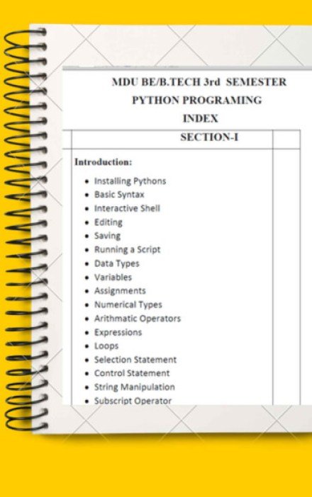 B.E/B.Tech 3rd Semester Python Programing Notes PDF – Complete Printable Notes