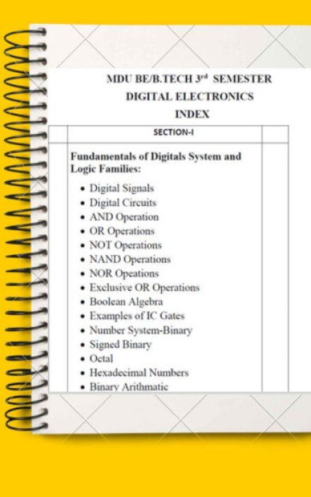 B.E/B.Tech 3rd Semester Digital Electronics Notes PDF – Complete Printable Notes