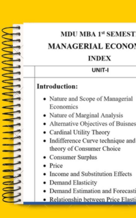 MBA 1st Semester Managerial Economics Notes PDF – Complete Printable Notes Notes PDF – Complete Printable Notes
