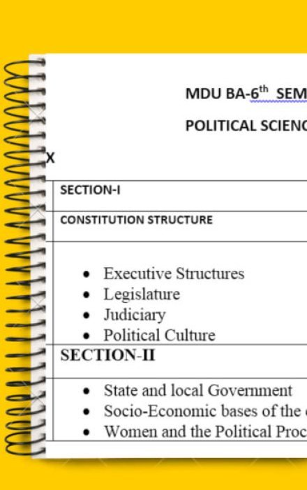 Political Science Notes for BA 6h Sem in English – Complete Printable Notes