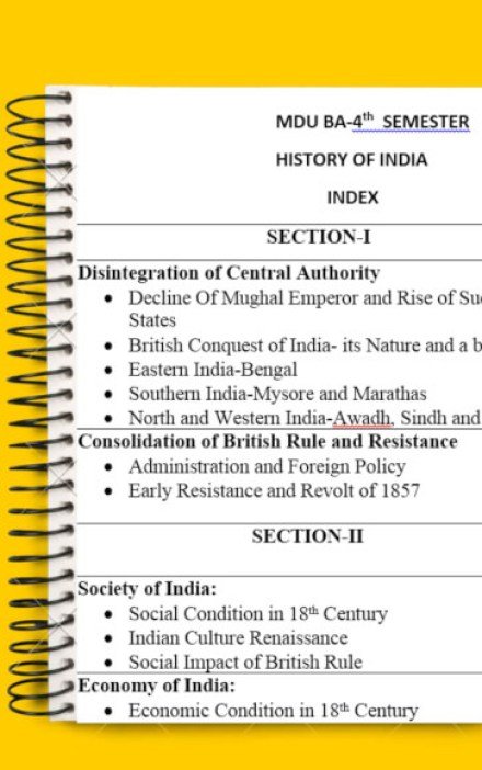 History Notes for BA 4th Sem in English – Complete Printable Notes