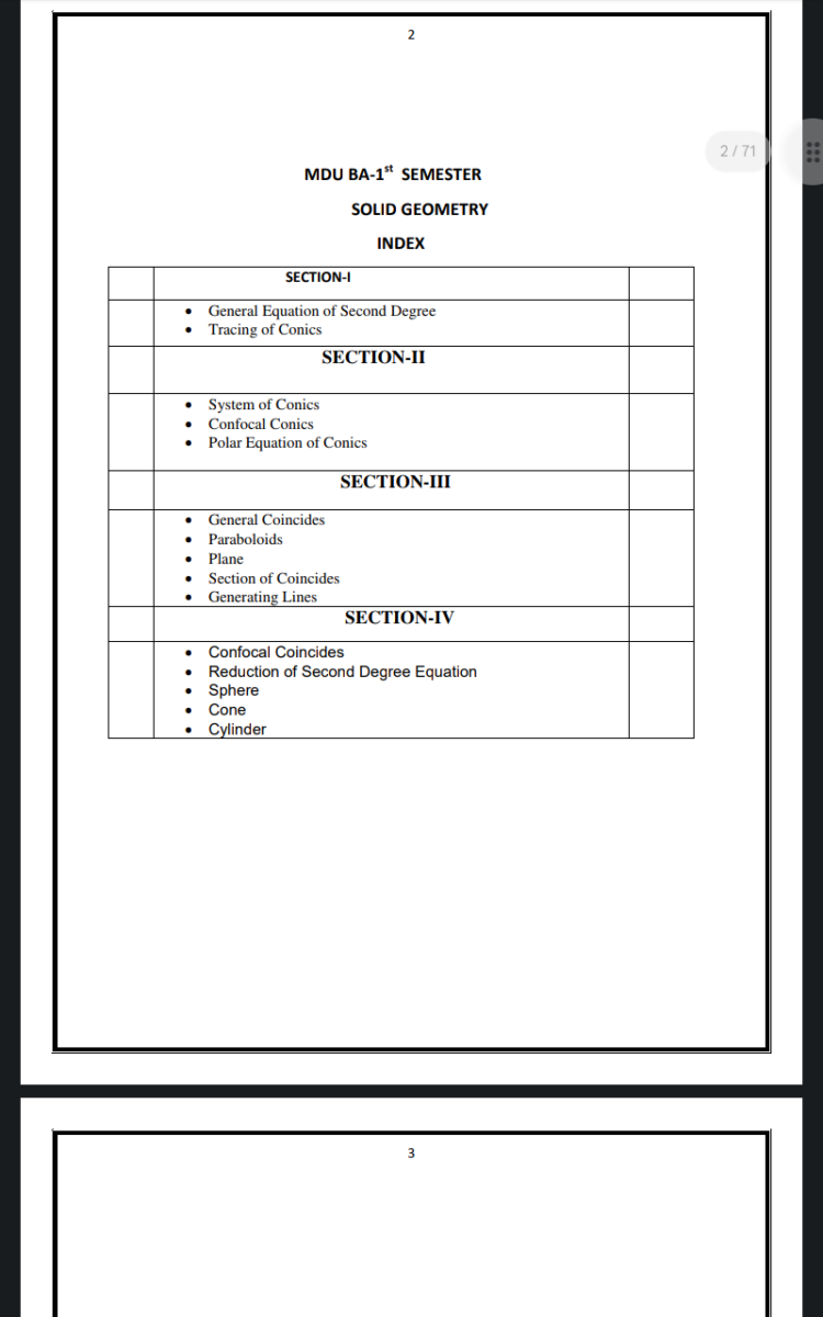 Solid Geometry Notes for BA 1st year in English  | Complete Printable Notes