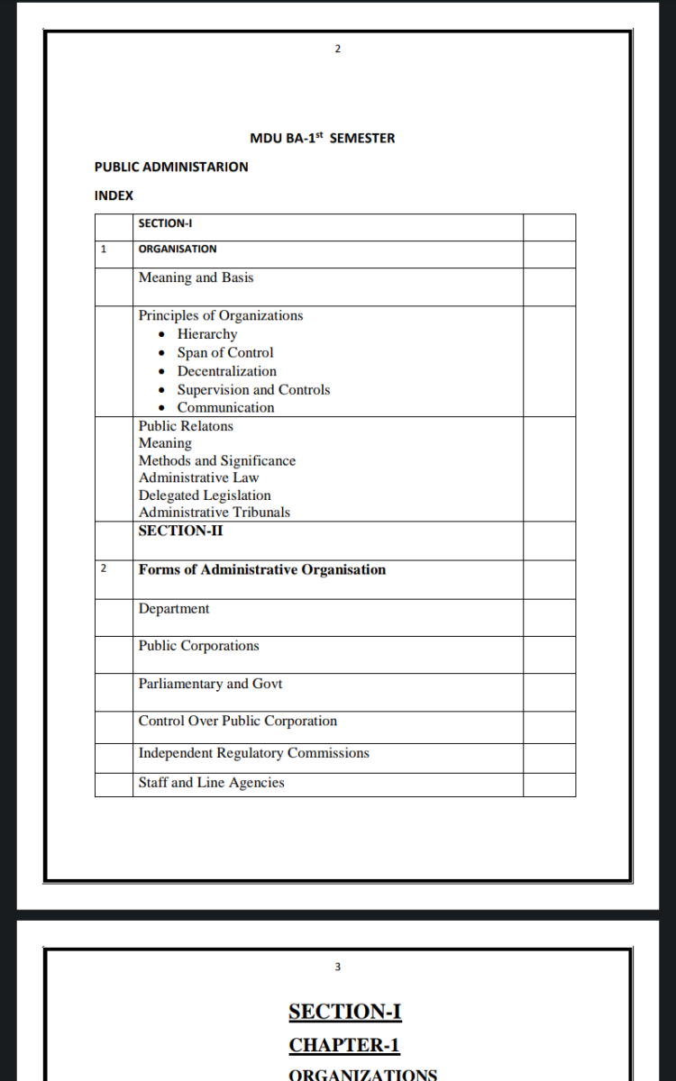 BA 1st Semester Public Administration Notes PDF – Complete Printable Notes