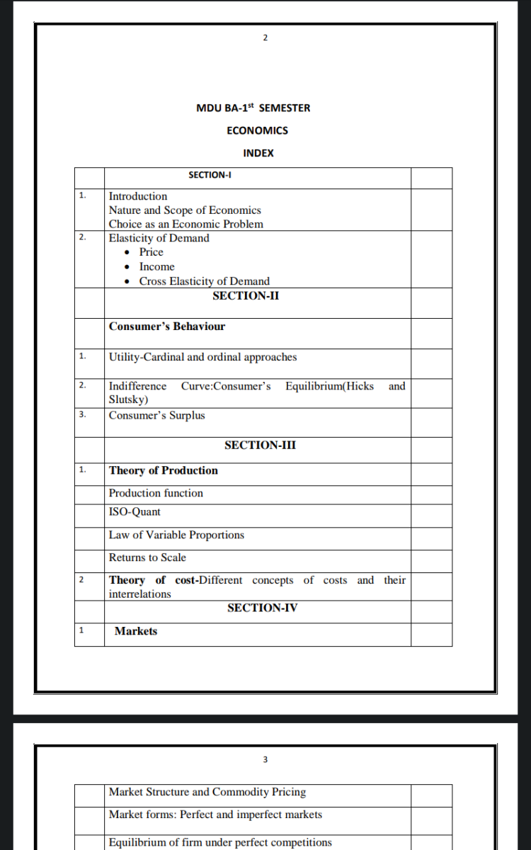BA 1st Semester Economics Notes PDF – Complete Printable Notes