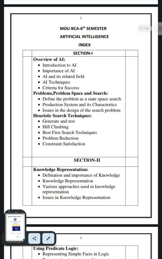 BCA 6th Semester Artificial Intelligence Notes in English - Study Rate