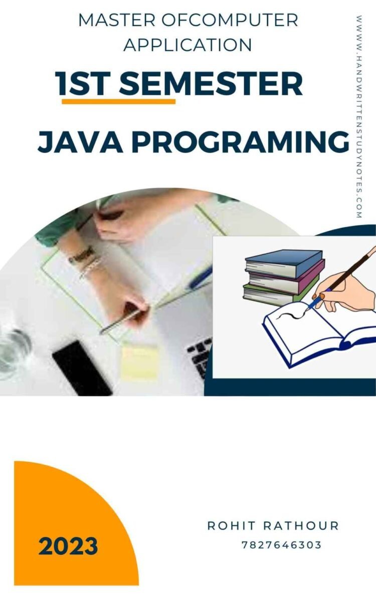 MCA 1st Semester Java Programing Notes in English